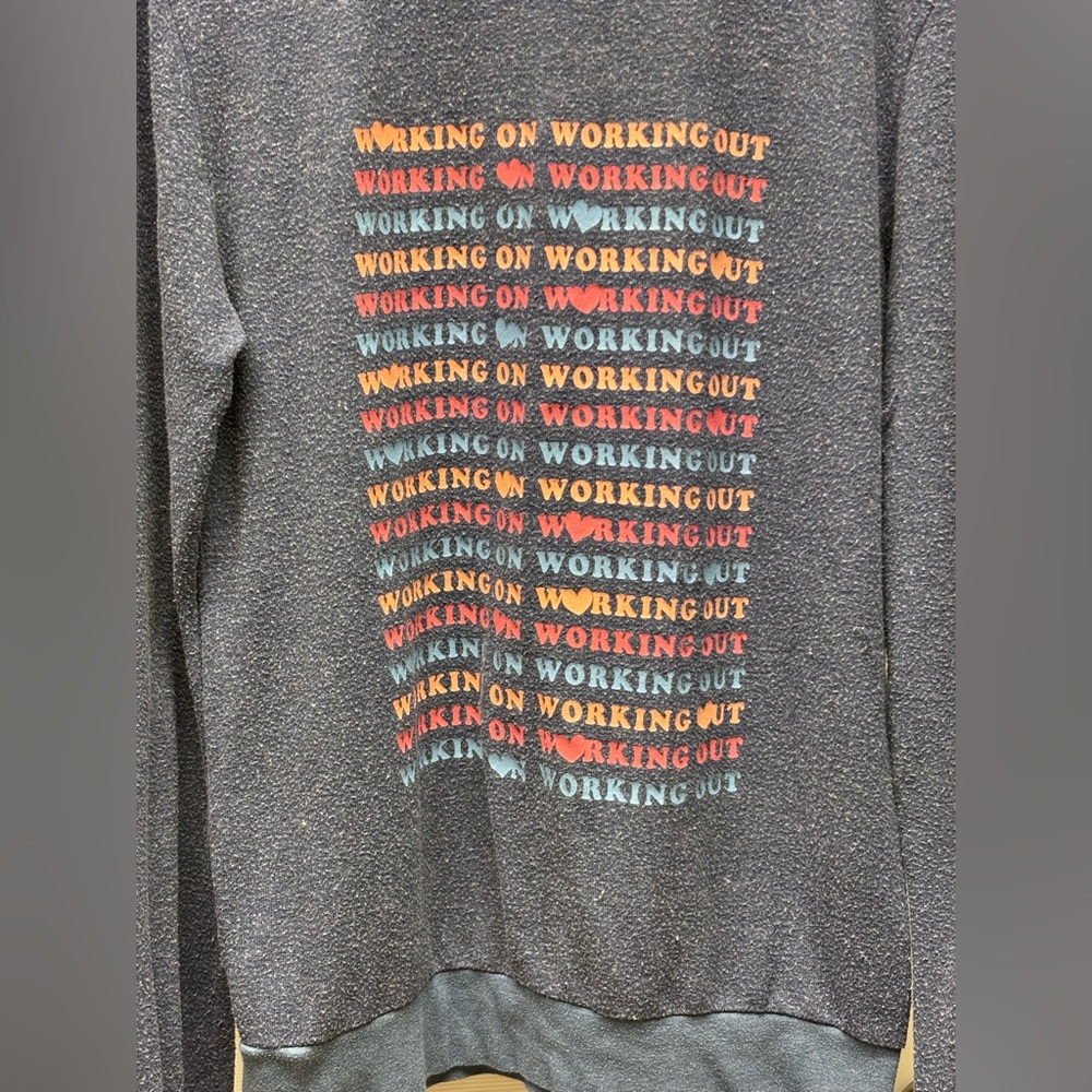 House of Tens Blue “Working on Working Out” Graphic Sweatshirt – Size M - Picture 2 of 8